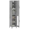 vidaXL Buffet haut Gris b&eacute;ton 34,5x34x180 cm Bois d'ing&eacute;nierie