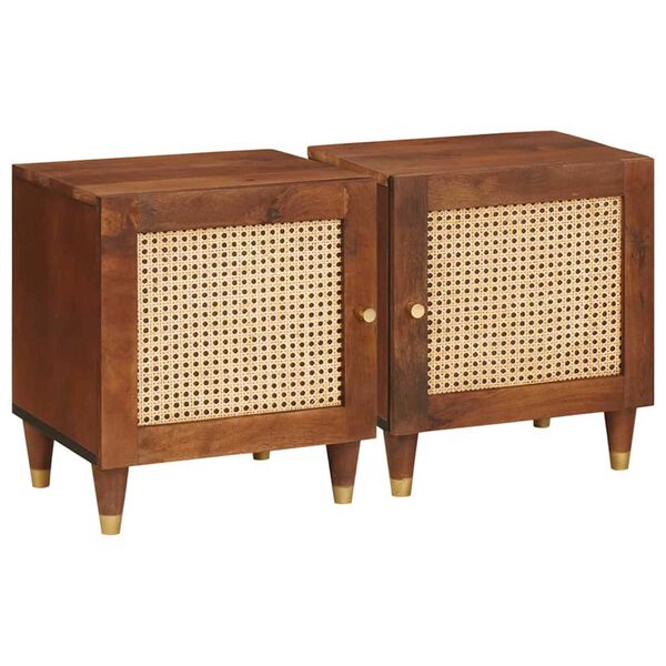 vidaXL Cabinet de chevet 2 pcs Marron 40 x 33,5 x 46 cm