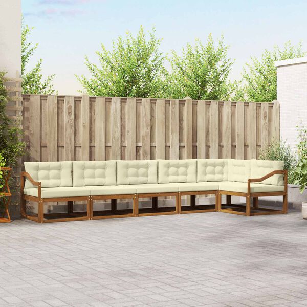 vidaXL Ensemble de canap&eacute;s d'ext&eacute;rieur 6 pcs Naturel et Cr&egrave;me