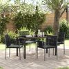 vidaXL Ensemble de salle &agrave; manger pour jardin 5 pcs Noir Rotin PE
