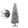 vidaXL Sapin de Noël artificiel mince avec neige floquée 150 cm PVC/PE