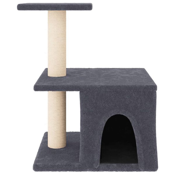vidaXL Arbre à chat avec griffoirs en sisal gris foncé 48 cm