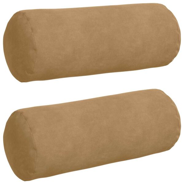 vidaXL Coussins d'accent 2 pcs Marron Ø 15 x 40 cm