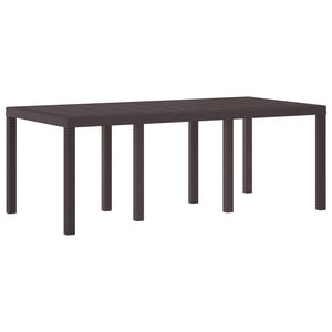 vidaXL Table de jardin pour repas Marron 200 x 100 x 73 cm polyrotin