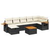 vidaXL Salon de jardin 7 pcs avec coussins noir r&eacute;sine tress&eacute;e