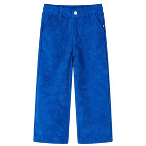 Pantalons pour enfants velours côtelé bleu cobalt 128