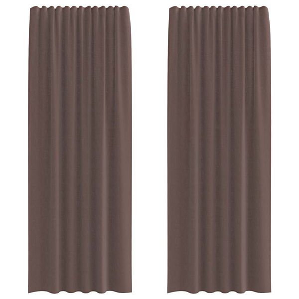 vidaXL Rideaux en voile avec passe-tringles 2 pcs marron