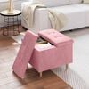 vidaXL Tabouret bouton avec coussin Rose 60 x 60 x 45 cm Velours