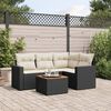vidaXL Salon de jardin 5 pcs avec coussins noir r&eacute;sine tress&eacute;e