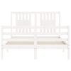 vidaXL Cadre de lit sans matelas blanc 140x190 cm bois massif