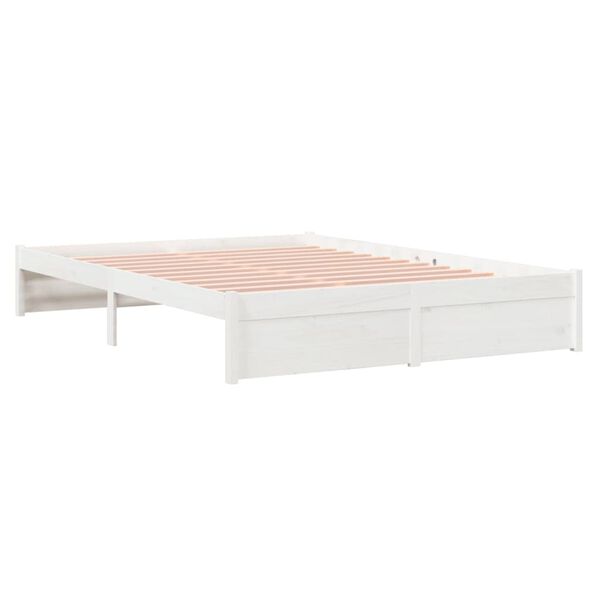vidaXL Cadre de lit sans matelas blanc bois massif 150x200 cm