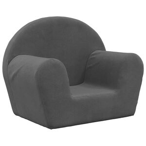 vidaXL Canap&eacute; pour enfants anthracite peluche douce