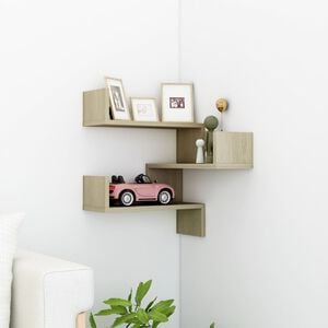 vidaXL &Eacute;tag&egrave;re d'angle murale Ch&ecirc;ne Sonoma 40x40x50 cm bois ing&eacute;nierie