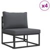 vidaXL Ensemble de canap&eacute; de jardin avec coussin 9 pcs Noir Acier
