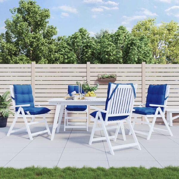 vidaXL Coussins de chaise &agrave; dossier bas lot de 4 bleu royal