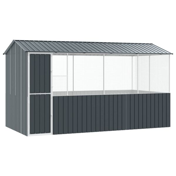 vidaXL Cage pour oiseaux Anthracite 410 x 210 x 230 cm Acier galvanisé