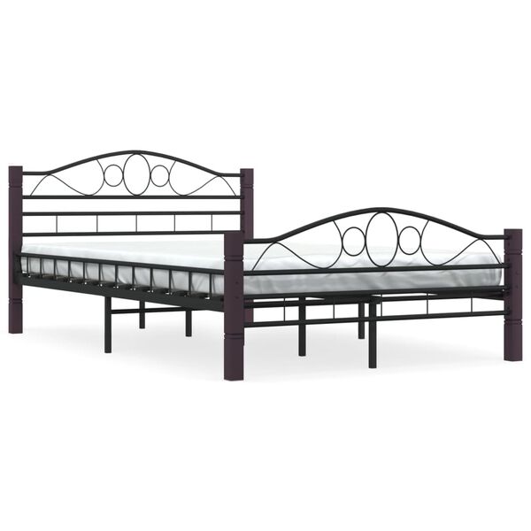 vidaXL Cadre de lit sans matelas noir m&eacute;tal 120x200 cm
