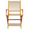 vidaXL Ensemble à manger de jardin 5pcs beige polypropylène et bois