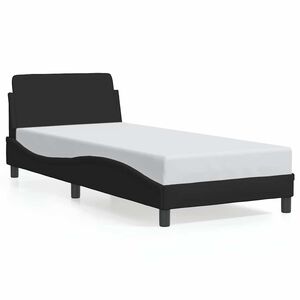 vidaXL Cadre de lit avec t&ecirc;te de lit Dover noir 90x190 cm tissu