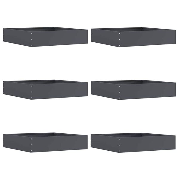 vidaXL Bordure de Pelouse 6 pcs Anthracite 60 x 60 x 13 cm Acier