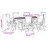 vidaXL Ensemble &agrave; Manger de jardin 7pcs bois d'acacia solide textil&egrave;ne
