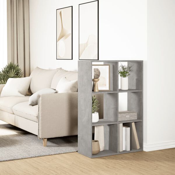 vidaXL &Eacute;tag&egrave;re s&eacute;paratrice de pi&egrave;ce gris b&eacute;ton 69,5x29x103,5 cm