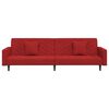 vidaXL Canap&eacute;-lit &agrave; 2 places et deux oreillers Rouge bordeaux Velours