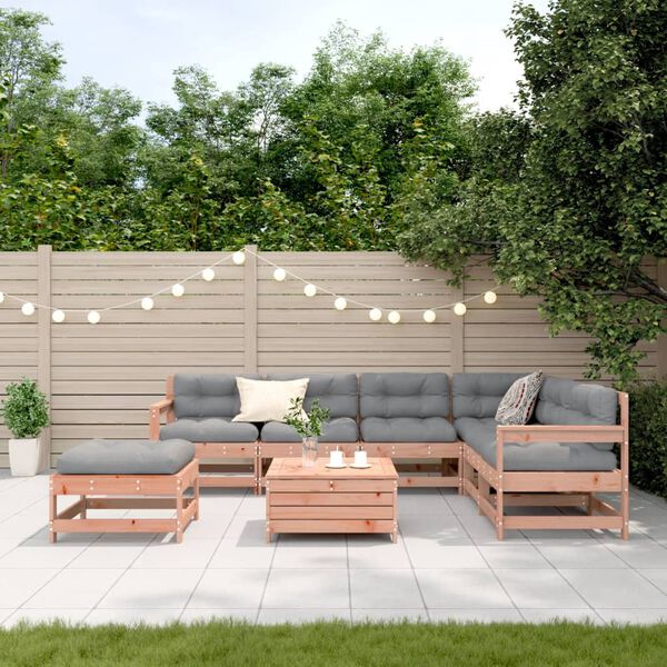 vidaXL Salon de jardin 8 pcs avec coussins bois massif douglas