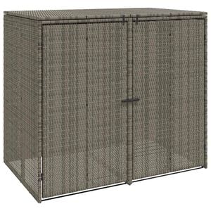 vidaXL Bo&icirc;te de poubelle 2 pc Gris 130 x 80 x 115 cm Poly&eacute;thyl&egrave;ne