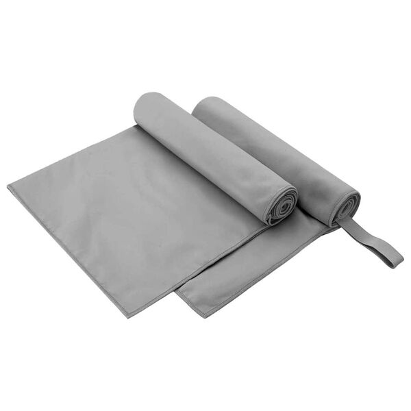 vidaXL Serviettes de sport 2 pcs Gris fonc&eacute; 100 x 50 cm