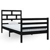 vidaXL Cadre de lit sans matelas Noir Bois massif 90x200 cm