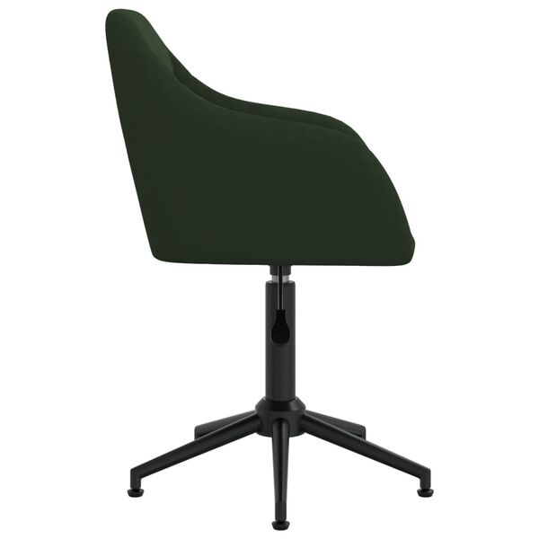 vidaXL Chaises pivotantes &agrave; manger lot de 2 vert fonc&eacute; velours