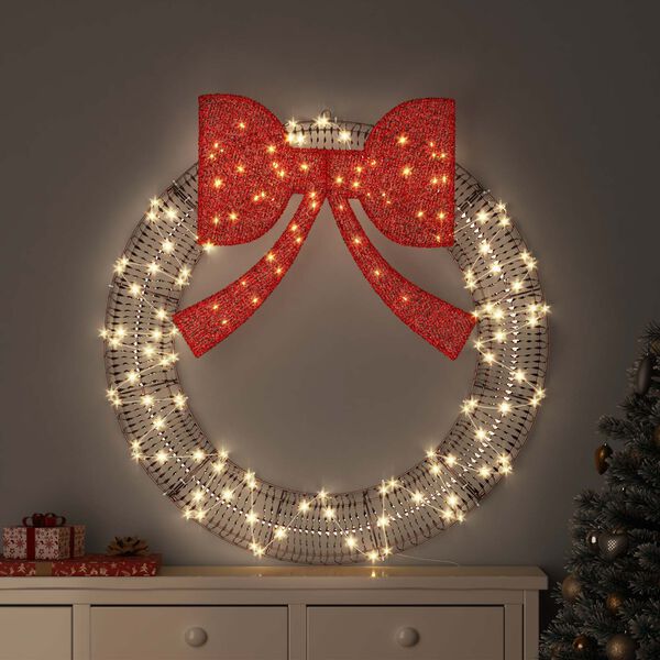 vidaXL Couronne avec 150 LED Blanc chaud 121 x 121 x 10 cm PET
