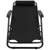 vidaXL Chaises longues pliables 2 pcs avec repose-pied Acier Noir