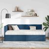 vidaXL Cadre de lit d'angle avec matelas 2 pcs Bleu Velours