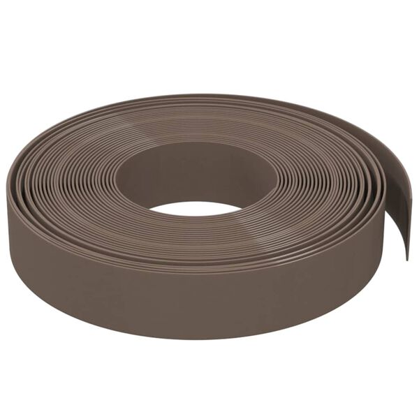 vidaXL Bordure de jardin marron 10 m 10 cm poly&eacute;thyl&egrave;ne