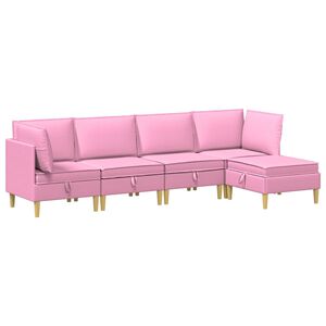 vidaXL Canap&eacute; modulaire avec rangement 5 pc Rose Tissu