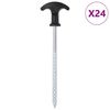 vidaXL Piquets de tente 24 pcs 17 cm &Oslash;7 mm acier galvanis&eacute;