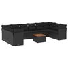 vidaXL Salon de jardin 11 pcs avec coussins noir r&eacute;sine tress&eacute;e