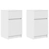 vidaXL Tables de chevet 2 pcs blanc 39x35x65 cm bois d’ingénierie