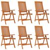 vidaXL Chaises pliantes 6 pi&egrave;ces en bois massif d'eucalyptus