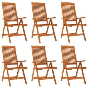 vidaXL Chaises pliantes 6 pi&egrave;ces en bois massif d'eucalyptus