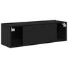 vidaXL Meuble TV 2 pcs Noir 100 x 30 x 30 cm Bois d'ingénierie
