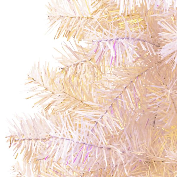 vidaXL Sapin de Noël artificiel pointes iridescentes Blanc 120 cm PVC