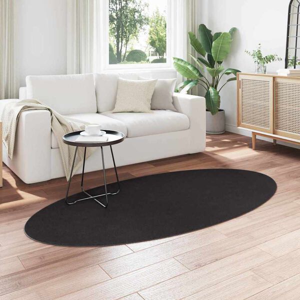 vidaXL Tapis HUARTE Noir 100 x 200 cm 100% Polyester