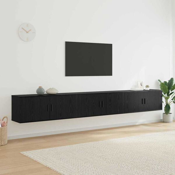 vidaXL Ensemble de meuble TV mural 3 pcs Ch&ecirc;ne noir 100 x 34,5 x 40 cm
