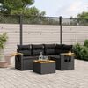 vidaXL Salon de jardin 5 pcs avec coussins noir r&eacute;sine tress&eacute;e