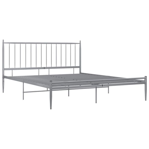 vidaXL Cadre de lit sans matelas gris m&eacute;tal 180x200 cm
