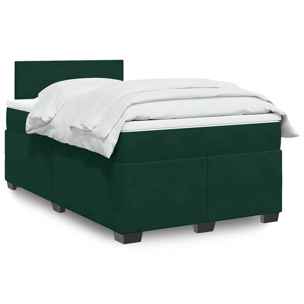 vidaXL Sommier &agrave; lattes de lit avec matelas vert fonc&eacute; 120x190 cm
