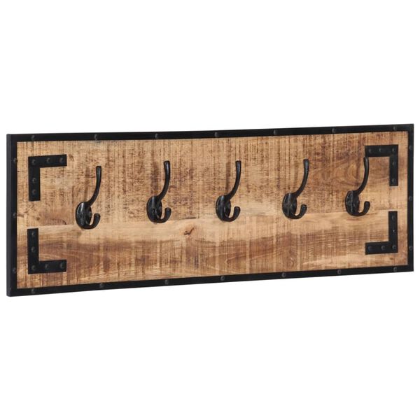 vidaXL Porte-manteaux 2 pcs 80x8x25 cm bois de manguier massif brut